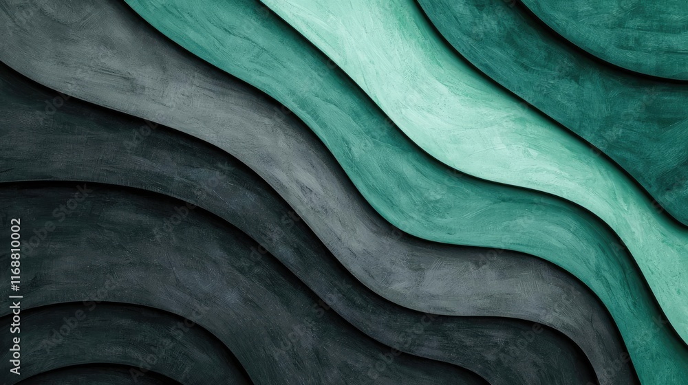 Poster chalkboard abstract background idea. abstract wavy patterns in soothing shades of teal and gray crea
