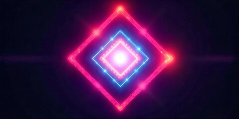 Glowing Neon Rhombus Abstract Background Bright Pink Blue Lights