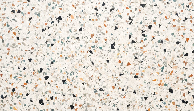 Colorful terrazzo background featuring various stone fragments for modern design projects