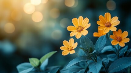 Fototapeta premium Yellow Daisy Photography with Copy Space