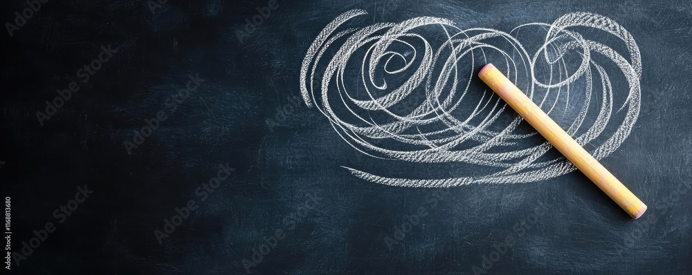 Poster chalkboard abstract background idea. creative chalk drawing on a chalkboard surface showcasing abstr
