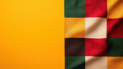 Fototapeta premium A colorful flag with a yellow background