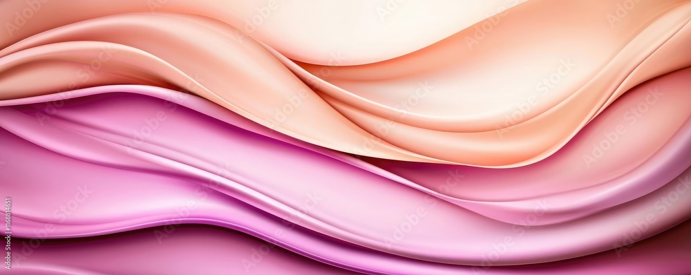 Poster velvet abstract background concept. abstract waves of soft pink and peach hues creating a tranquil, 
