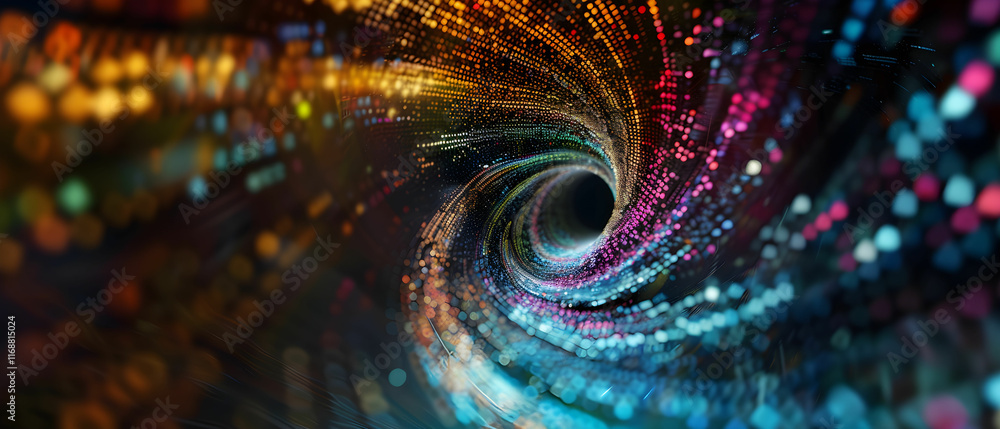 Aufkleber abstract colorful swirl of light particles creating a dynamic visual representation of energy and mo