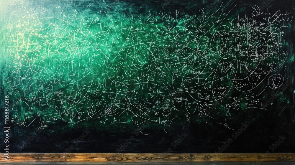 Poster chalkboard abstract background idea. abstract chalkboard with complex equations and symbols, represe