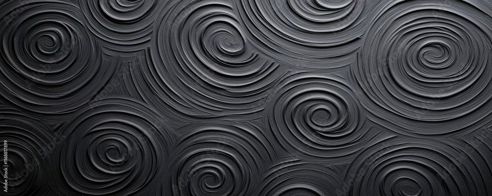 Poster chalkboard abstract background idea. elegant black swirl pattern with depth and texture, ideal for m