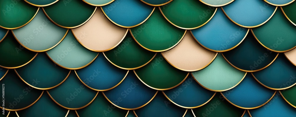 Poster velvet abstract background concept. vibrant scales in varying green and blue hues create a mesmerizi