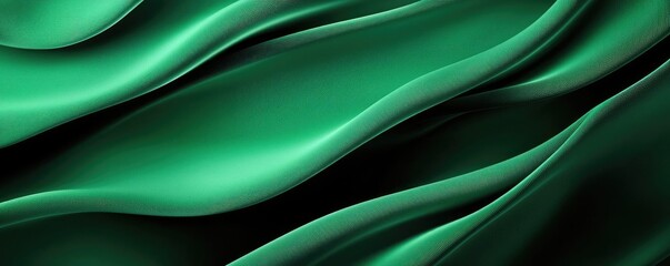 Obraz premium Velvet abstract background concept. Elegant green fabric texture with smooth waves for creative backgrounds and designs.