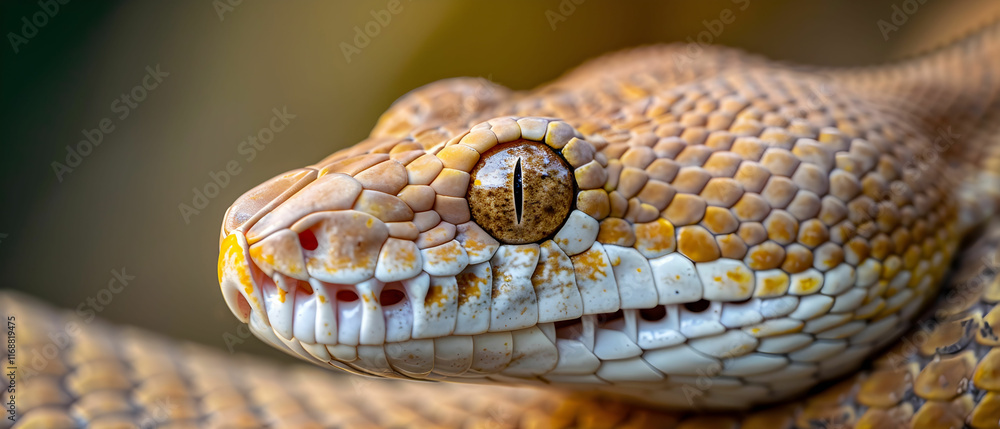 Poster close-up of a colorful python with unique scales and intricate patterns in natural habitat