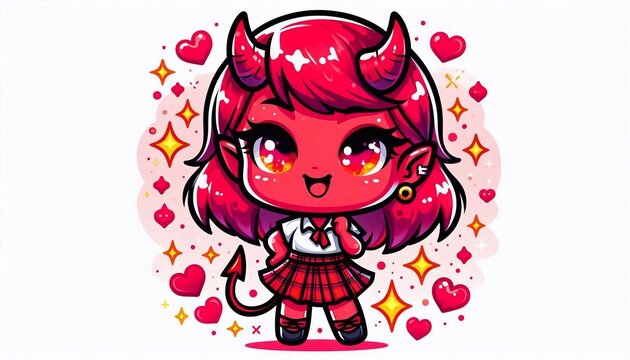 Cartoon devil woman