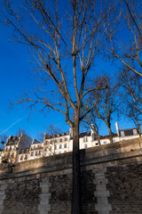 Obraz premium Les quais de Seine en hiver un jour de soleil dans la ville de Paris en France