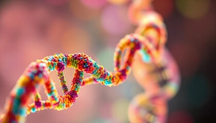 bstract Multicolored DNA Helix on Black