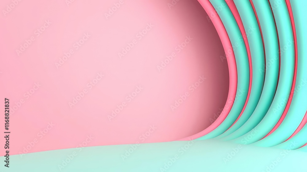 Poster grid abstract background concept. a vibrant abstract background featuring smooth curves in pink and 