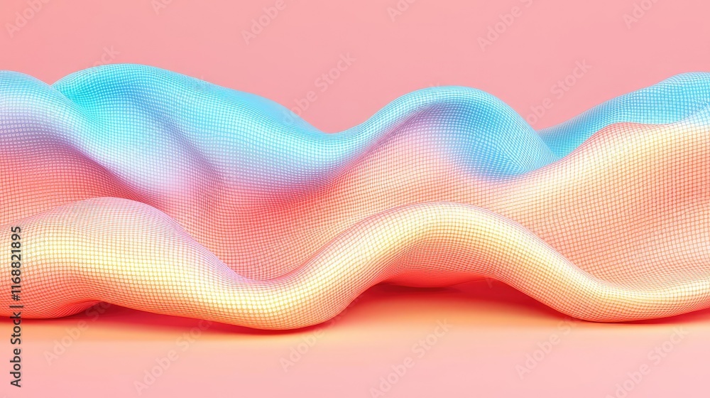 Aufkleber grid abstract background concept. colorful abstract waves create a smooth, serene background suitabl