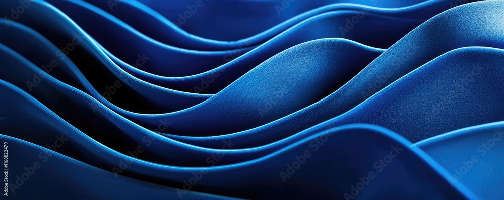 Poster velvet abstract background concept. elegant abstract waves in deep blue shades, representing fluidit