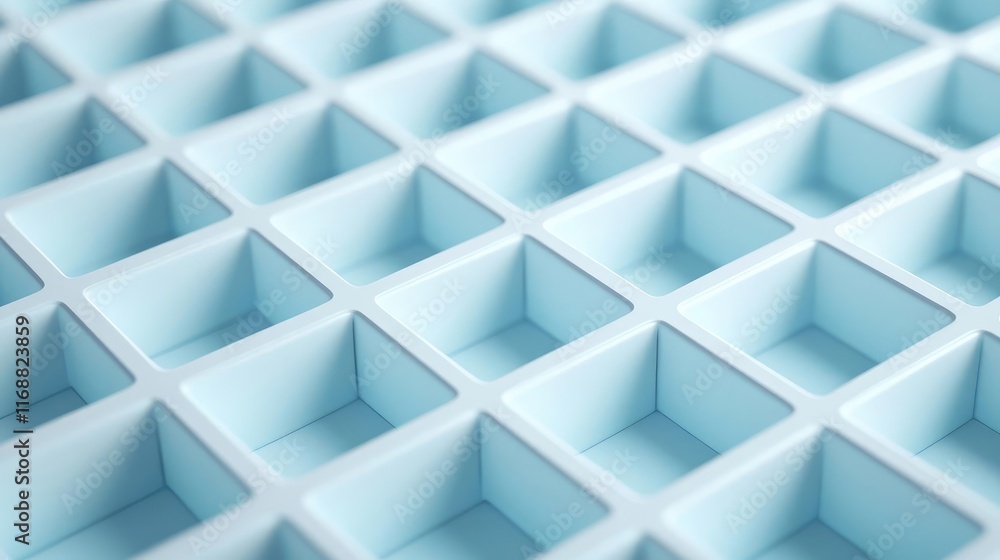 Poster grid abstract background concept. close-up of a light blue grid with individual square compartments.