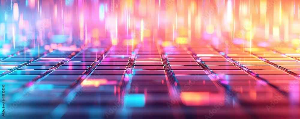Poster grid abstract background concept. colorful digital background with vibrant lights and a modern abstr