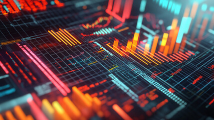 Business report. 3d Graphs and charts. Business reports concept

