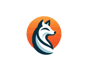 Naklejka premium Colorful fox logo design icon vector illustration