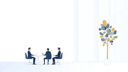 A modern office environment with a clean and professional look, featuring sleek furniture, minimalistic design, and a bright, spacious atmosphere that promotes productivity and efficiency.
