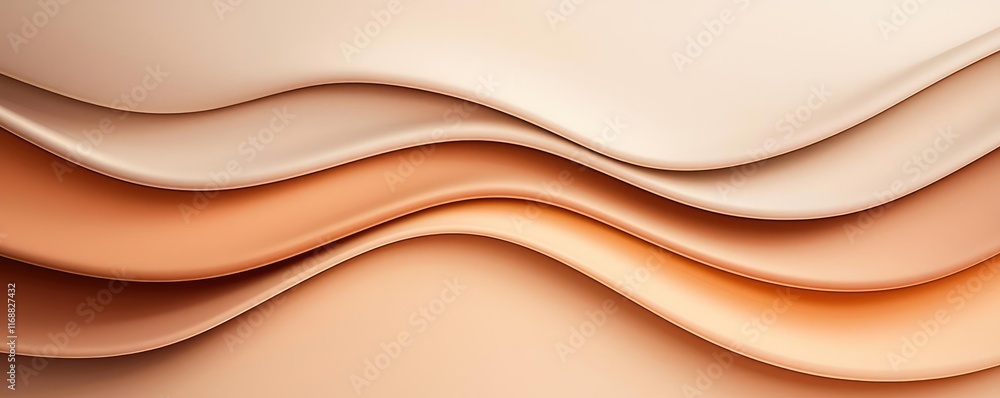 Poster velvet abstract background concept. abstract waves of soft beige and peach colors create a soothing 