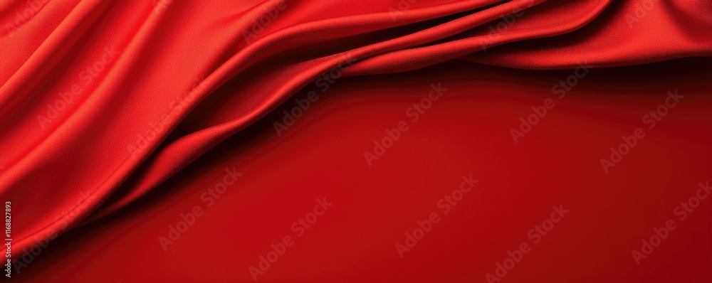 Poster velvet abstract background concept. elegant red silk fabric with smooth texture and soft waves.