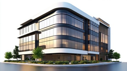 Fototapeta premium Modern Commercial Office Building with Unique Design