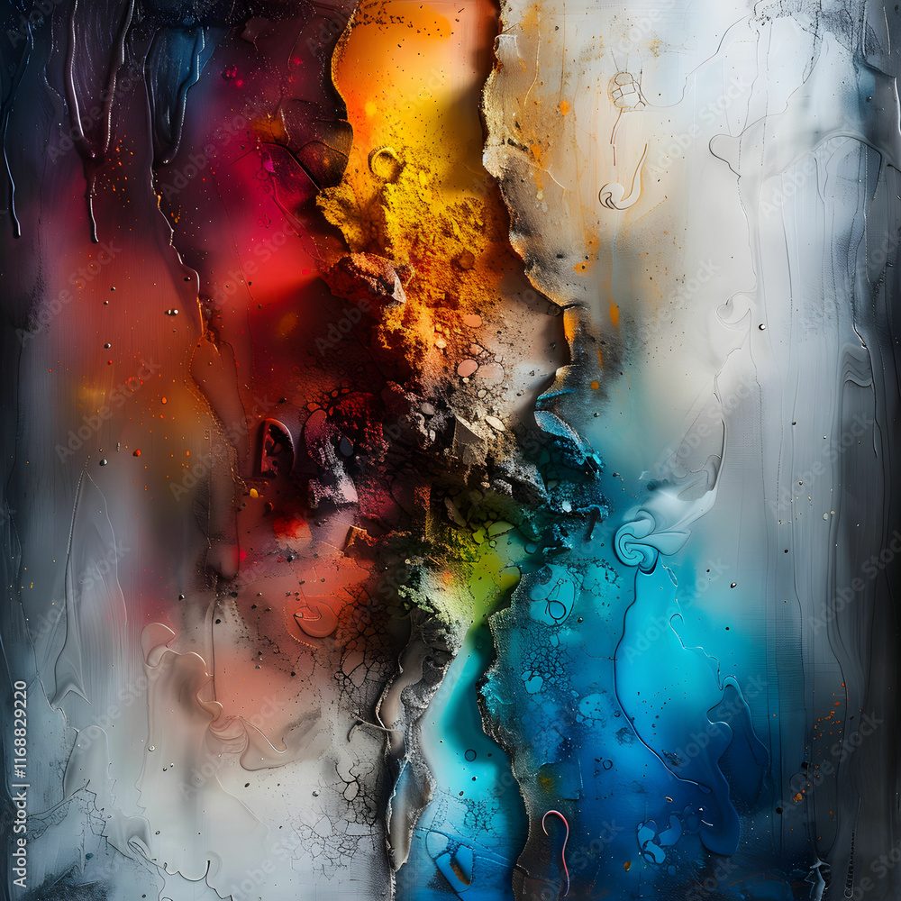 Poster abstract colorful texture with vibrant hues and dynamic patterns depicting creative energy and artis