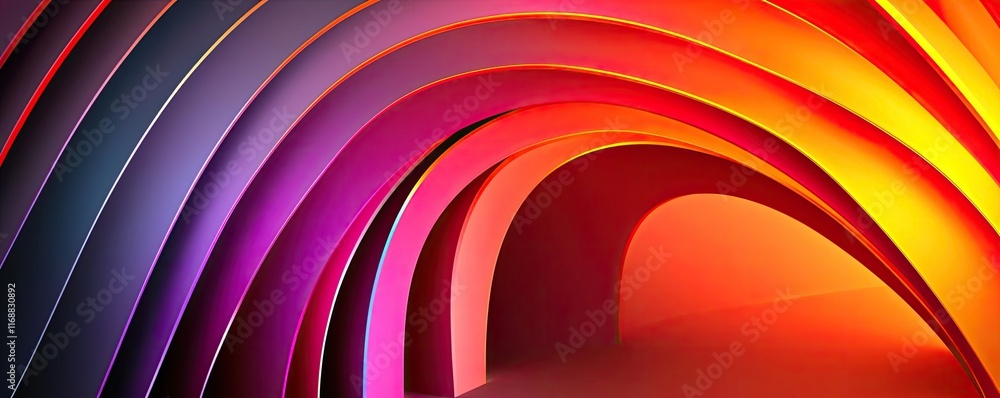 Aufkleber rainbow abstract background idea. abstract colorful curved shapes creating a vibrant and dynamic vis