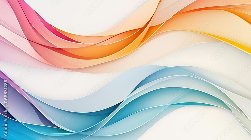 Poster rainbow abstract background idea. colorful abstract waves forming a smooth and vibrant background.