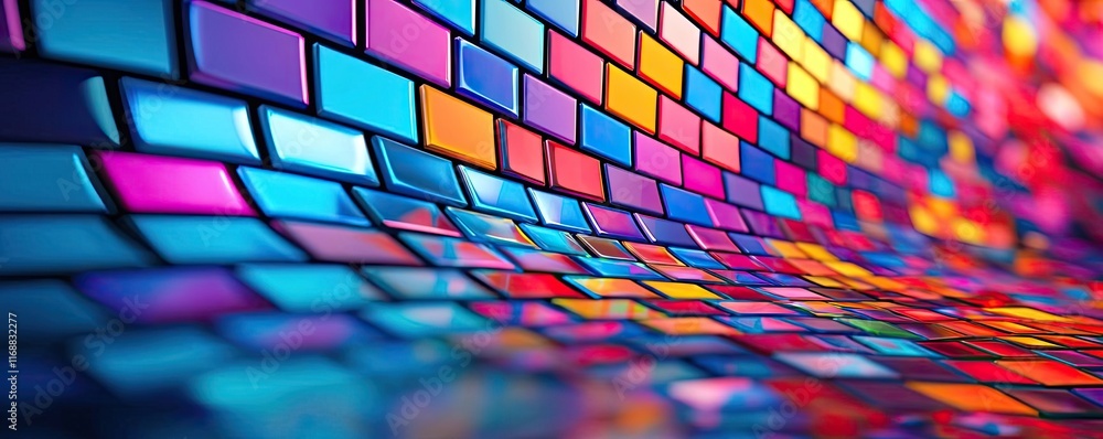 Poster mosaic abstract background concept. colorful mosaic tiles create a vibrant and artistic visual patte