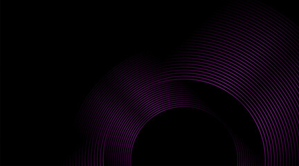 Violet shiny circular lines abstract futuristic tech background. Vector minimal geometric design