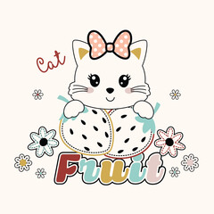 Adorable animals enjoying fresh fruits in a colorful vector illustration design
