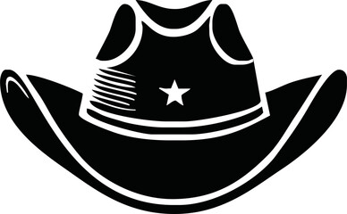 cowboy hat silhouette. cowboy hat isolated on white background. Vector illustration. cowboy hat illustration. hand drawn cowboy hat