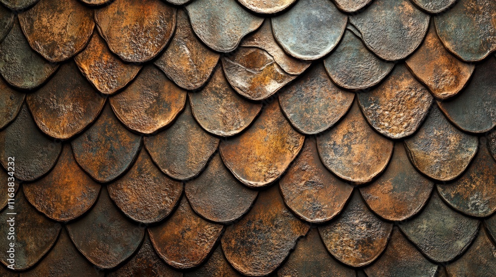 Poster textured background featuring fish scale pattern in earthy tones, perfect for artistic and design pr
