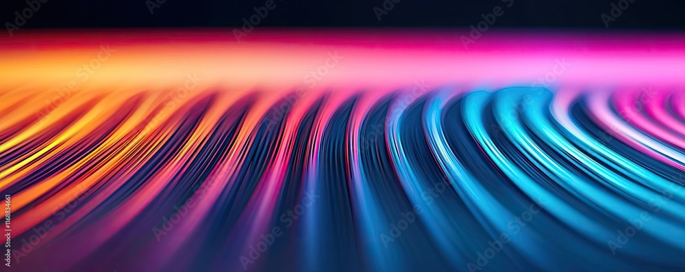 Poster rainbow abstract background idea. vibrant horizontal waves of color create a stunning abstract digit
