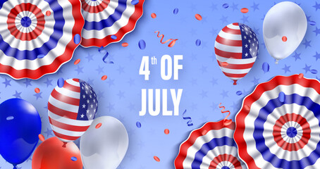 Obraz premium 4th of july realistic background composition