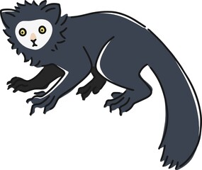 手描きのアイアイのイラスト