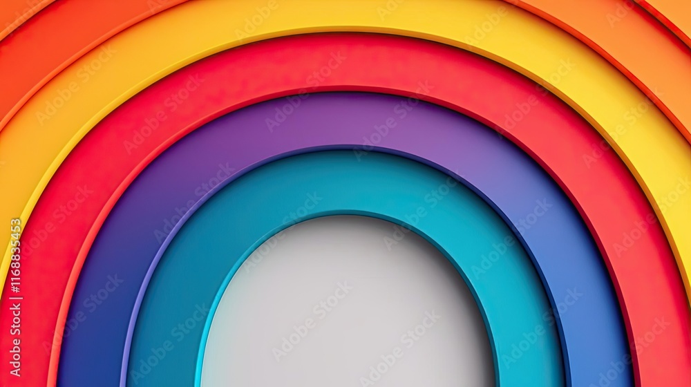Poster rainbow abstract background idea. colorful layers of rainbow arches create a vibrant background or d