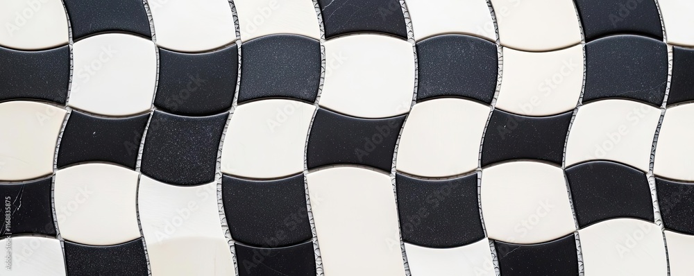 Poster mosaic abstract background concept. a close-up of an abstract black and white geometric pattern on a