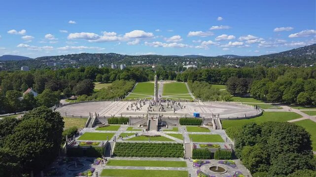 Vigeland park aerial view in Oslo