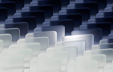 Fototapeta premium Modern Design with Layered Glass-Like Panels in Blue and White Tones