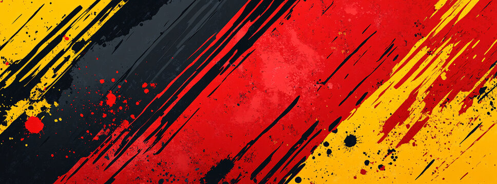 Abstract red, black and yellow background with grunge brush strokes. textures for poster and web banner design, perfect for extreme, sportswear, racing,