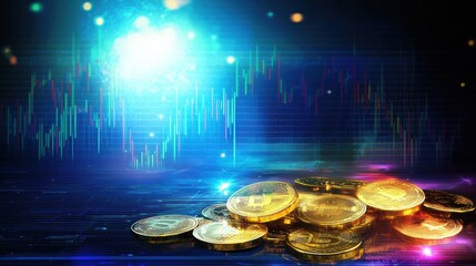 Cryptocurrency trading insights digital market graphic visualization futuristic abstract concept