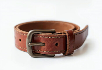 Brown belt on white background. belt. Brown belt on isolate background 
