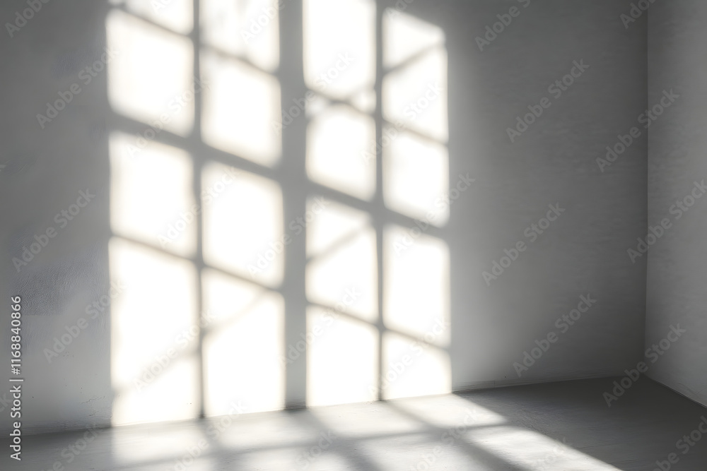 Poster shadows from a window projected onto a wall. image with a transparent background ideal for use on an