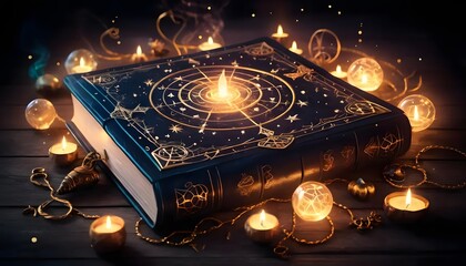 Mystical Grimoire: A Book of Enchantment Under Candlelight