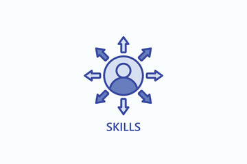 Skills isolated vector, icon or logo sign symbol illustration