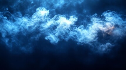 Blue Smoke Effect with Gradient Background for Overlay. Generative AI