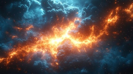 Fototapeta premium Fiery Explosion in the Vast Galaxy. Generative AI